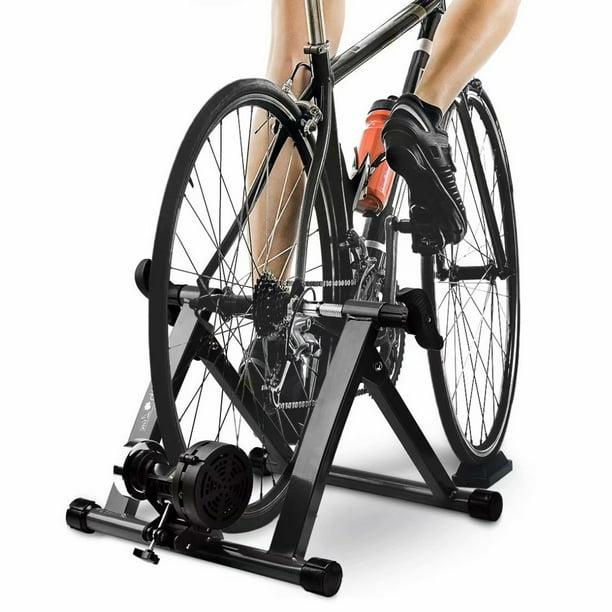 Foldable Magnetic Resistance Indoor Bike Trainer Stand w/ Quick Release Skewer